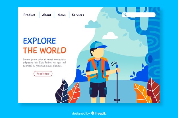 Landing page travel template