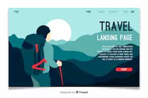 Free vector landing page travel template