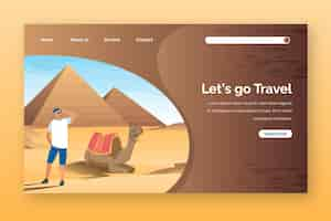 Free vector landing page travel template