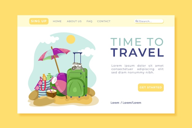 Landing page travel template