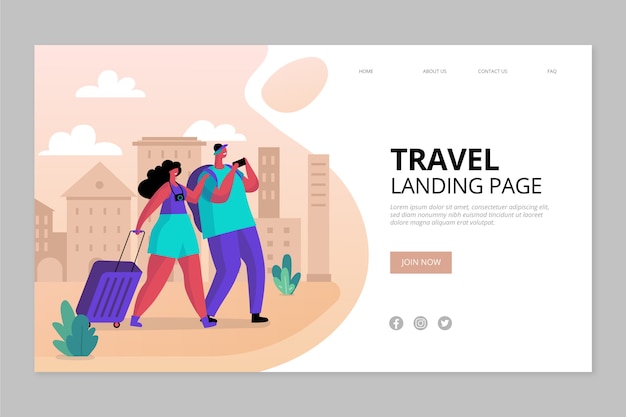 Landing page travel template