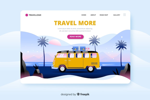 Free vector landing page travel template