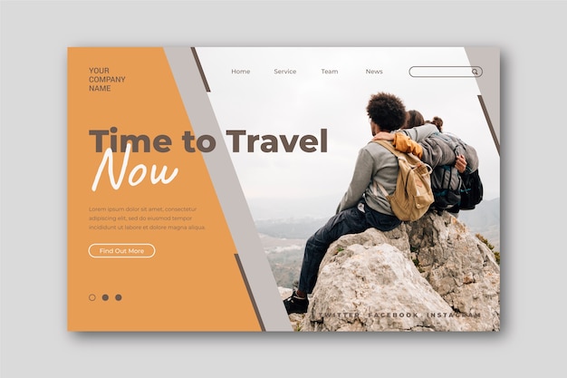 Landing page travel with image