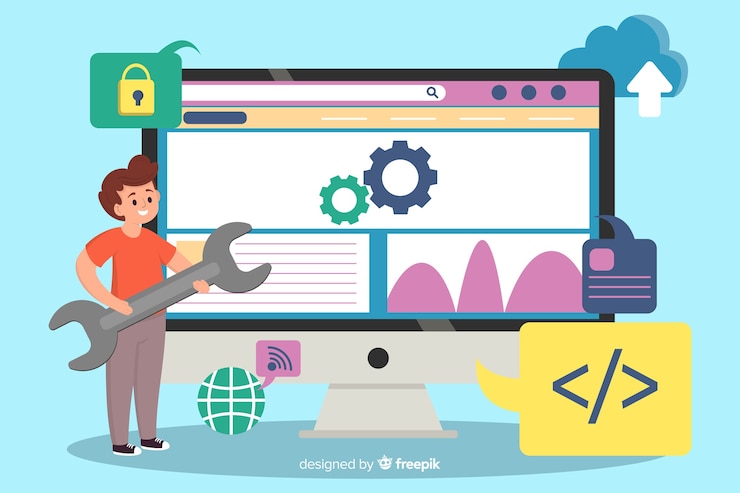 Free Vector landing page website setup concept