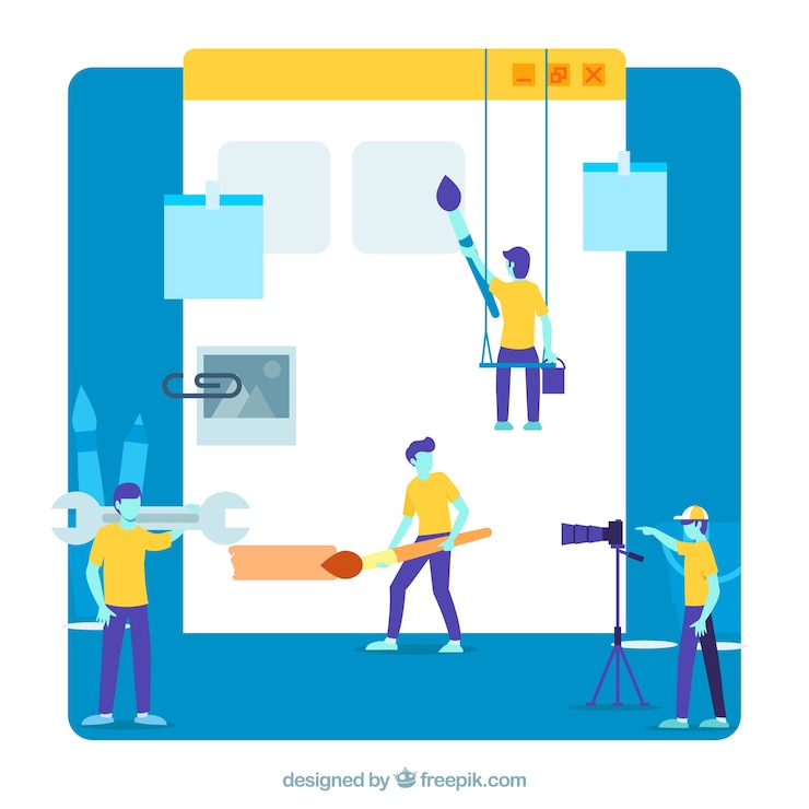 Free Vector landing page for a website