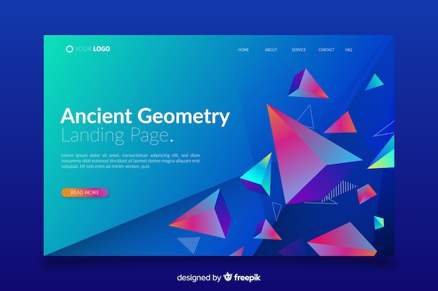 Landing page with 3d piramyds