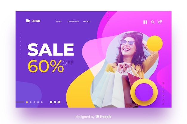 Landing page with abstract sales