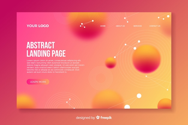 Free vector landing page with abstract shapes