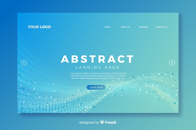Landing page with abstract shapes