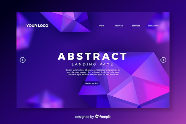 Free vector landing page with abstract shapes