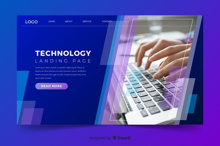 Free Vector landing page with abstract shapes