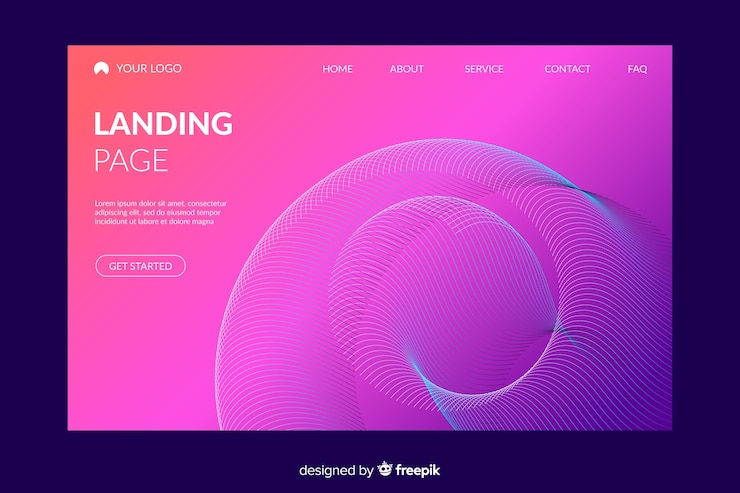 Free Vector landing page with abstract shapes