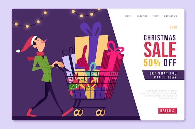 Landing page with christmas discount