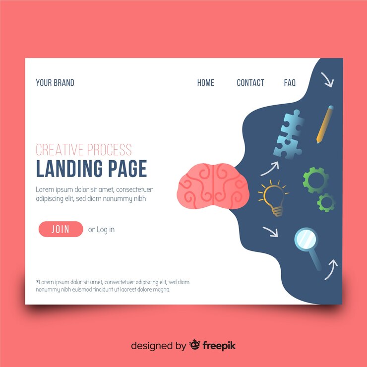 Free Vector landing page with creative process concept