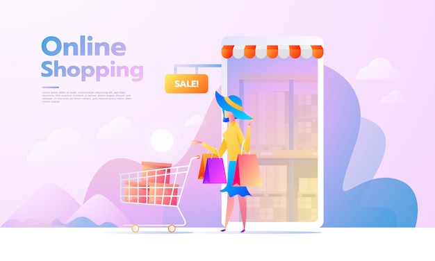 Download Free Landing Page With E Commerce Buyer Internet Items Young Woman Shopping Online Vector Illustrations Interacting People Premium Vector Use our free logo maker to create a logo and build your brand. Put your logo on business cards, promotional products, or your website for brand visibility.