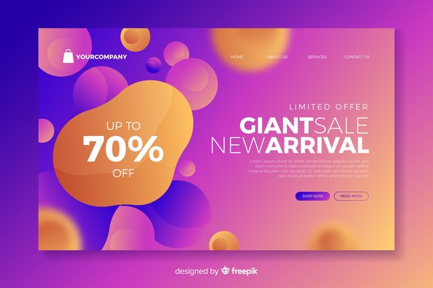 Landing page with giant sale