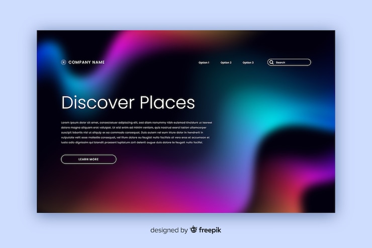 Free Vector landing page with gorgeous northern lights