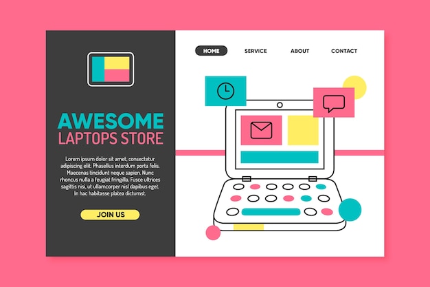 ラップトップテンプレートを使用したランディングページ