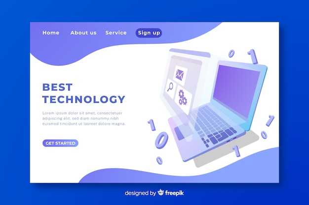 無料ベクター ラップトップでのランディングページ