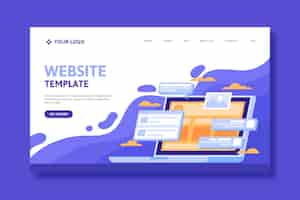 無料ベクター ラップトップでのランディングページ
