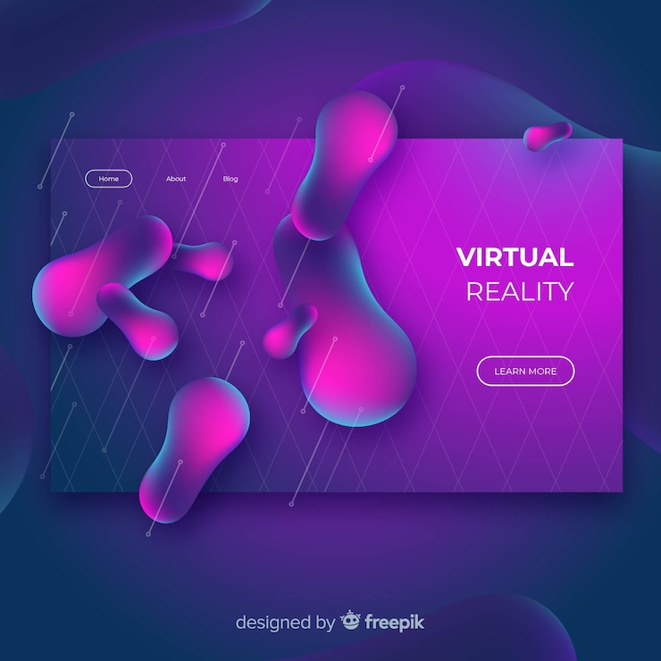 Free Vector landing page with liquid effect