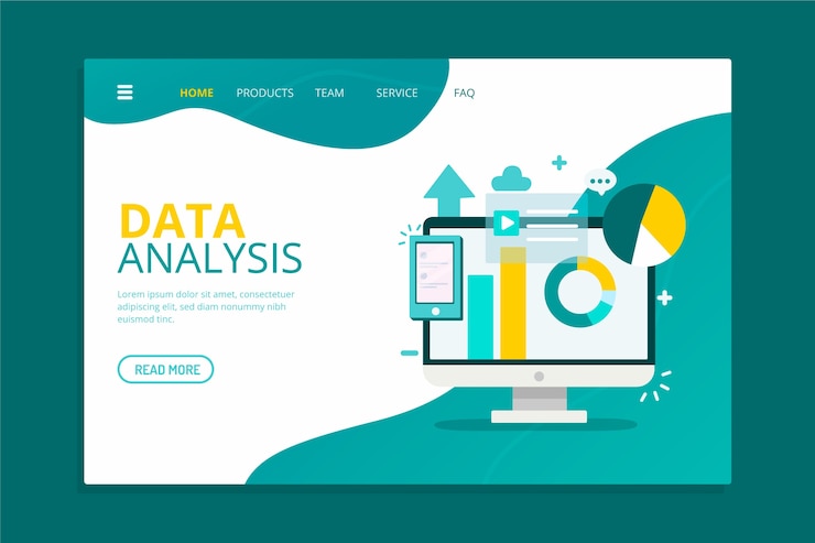 Free Vector landing page with modern device template