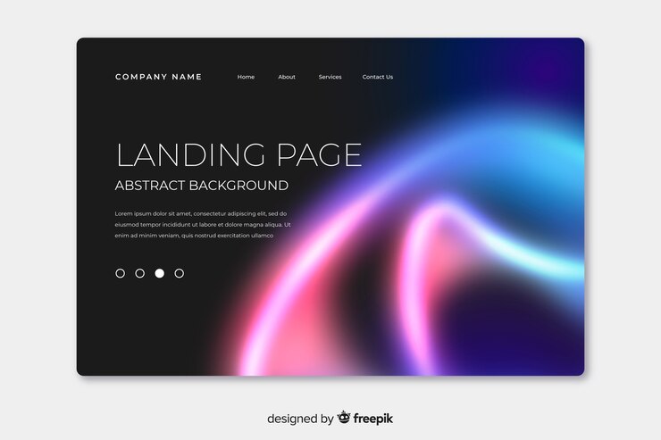 Free Vector landing page with nothern lights at its corner
