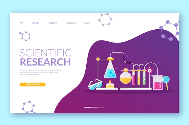 Landing page with scientific research design