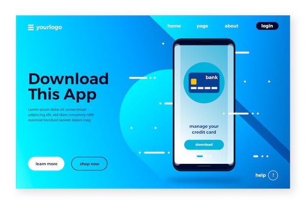 Landing page with smartphone