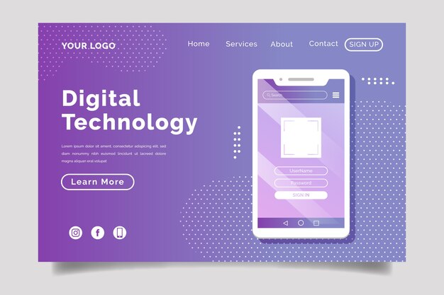 Целевая страница со смартфоном