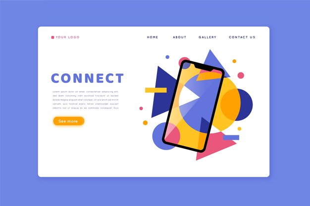 Landing page with smartphone