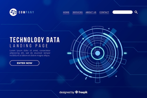 Landing page with technology concept