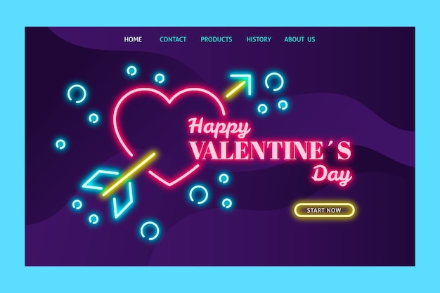 Landing page with valentines day theme