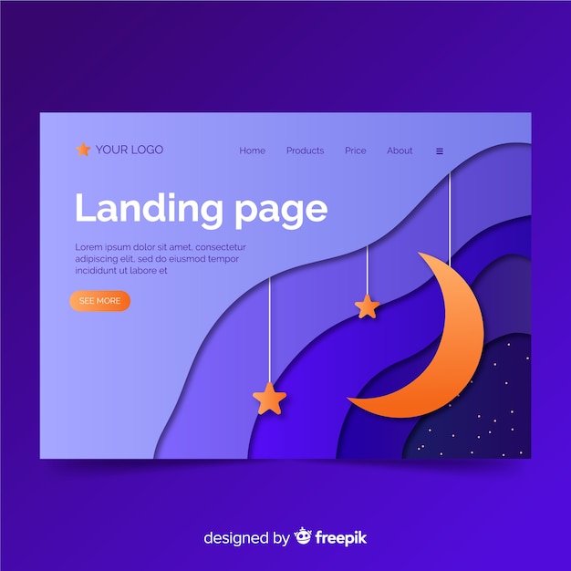 Free vector landing page