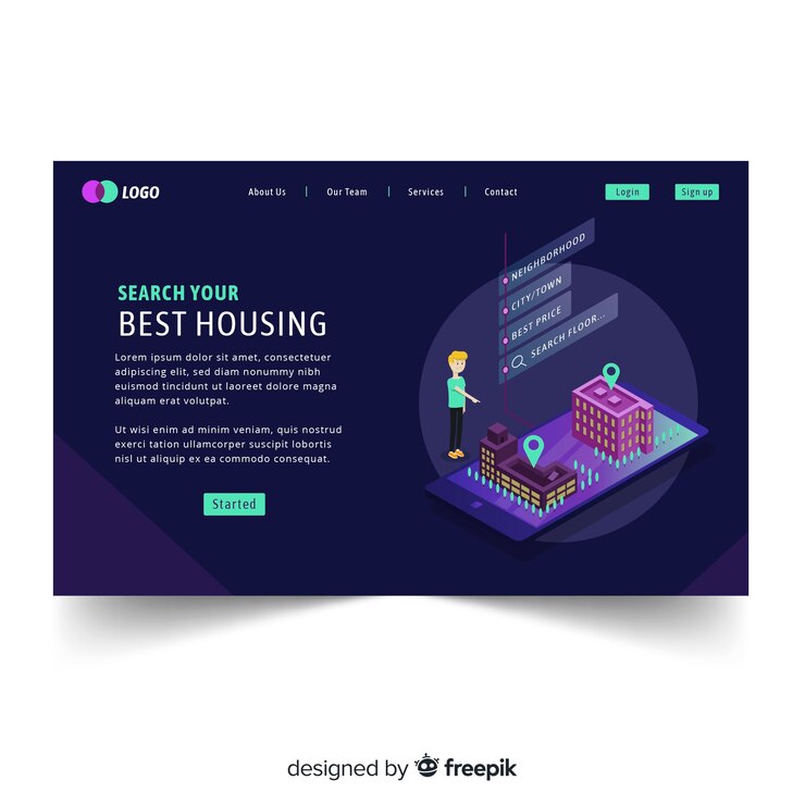 Free Vector landing page