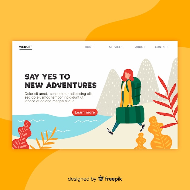 Free vector landing page