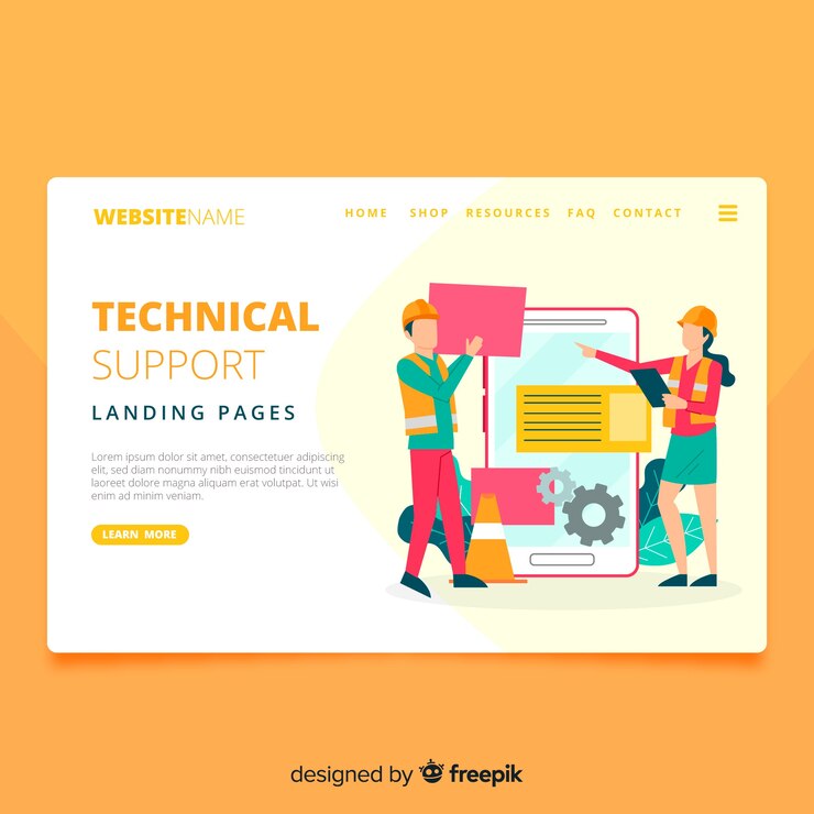 Free Vector landing page