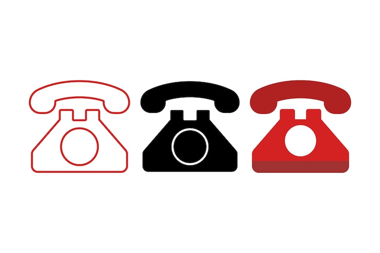 Free Vector landline outline flat glyph