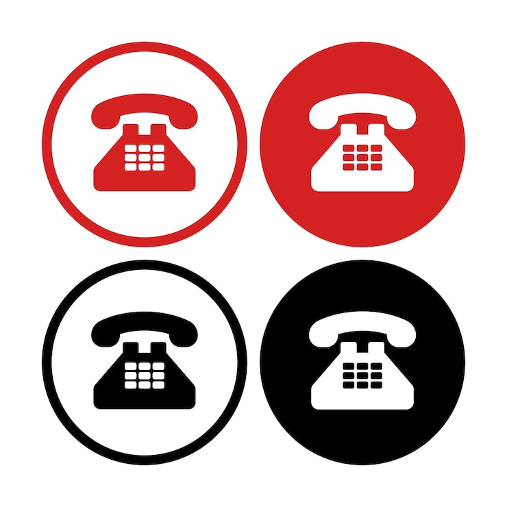 Free Vector landline phone circles set