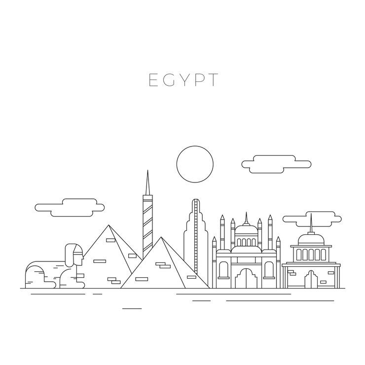 Free Vector landmarks skyline outline design