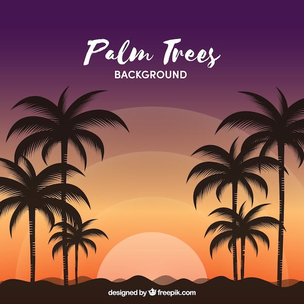 Пейзаж фон с пальмами