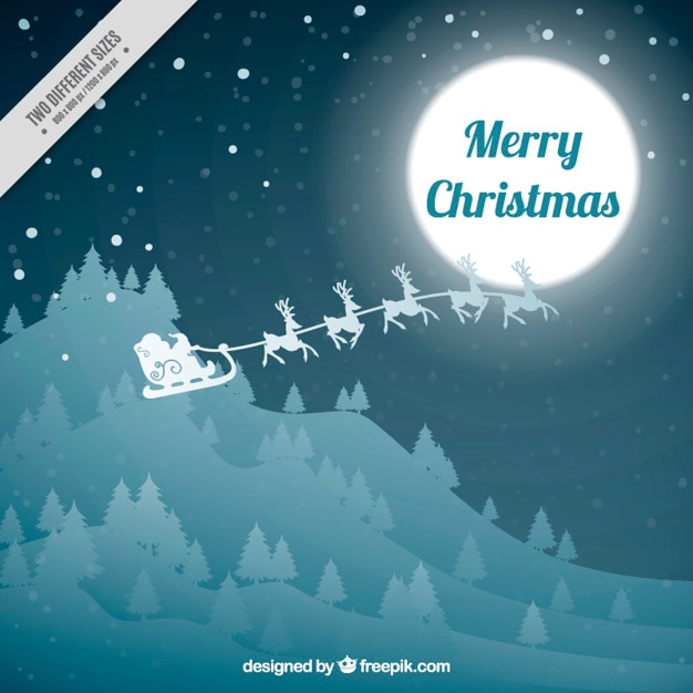 Free vector landscape background with santa claus
