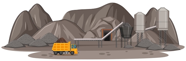 Free vector landscape of coal mine