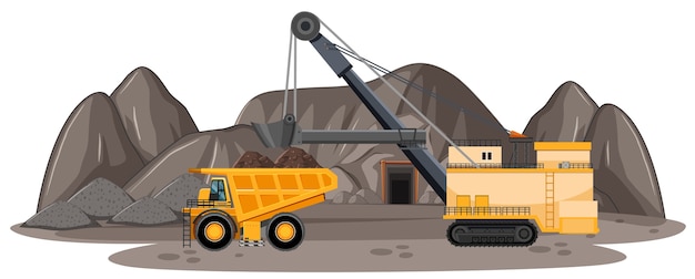 Free vector landscape of coal mine