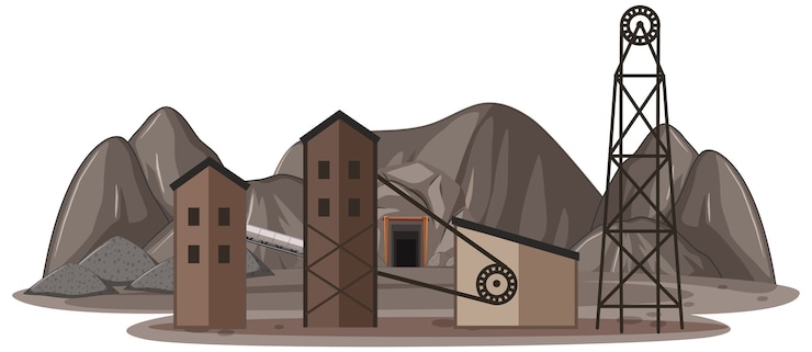 Free Vector landscape of coal mine