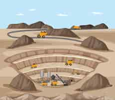 Free vector landscape of coal mine