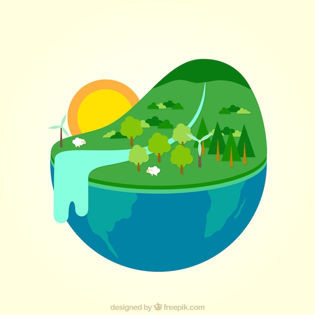 Free vector landscape of the earth