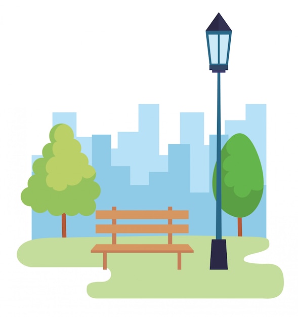 Free vector landscape park scene icon