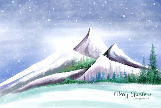 冬と年末年始のクリスマス カードの背景の風景