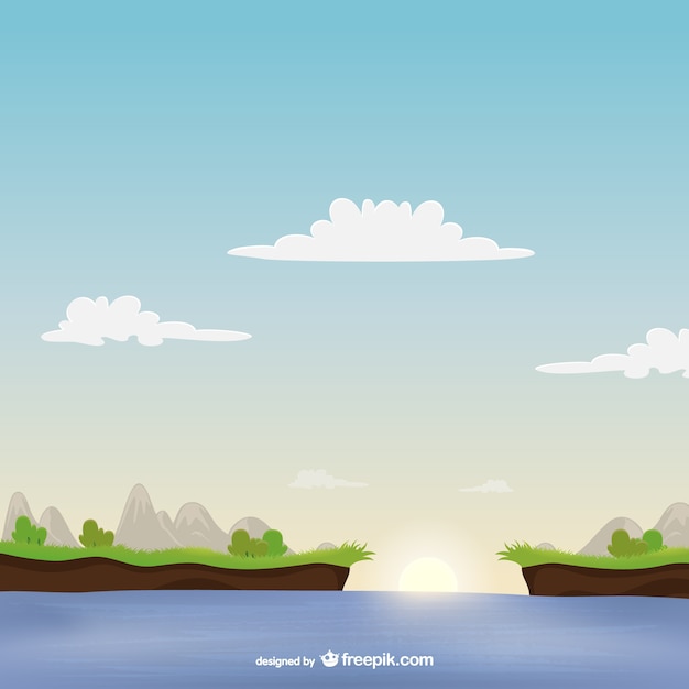 Landscape with sea vector